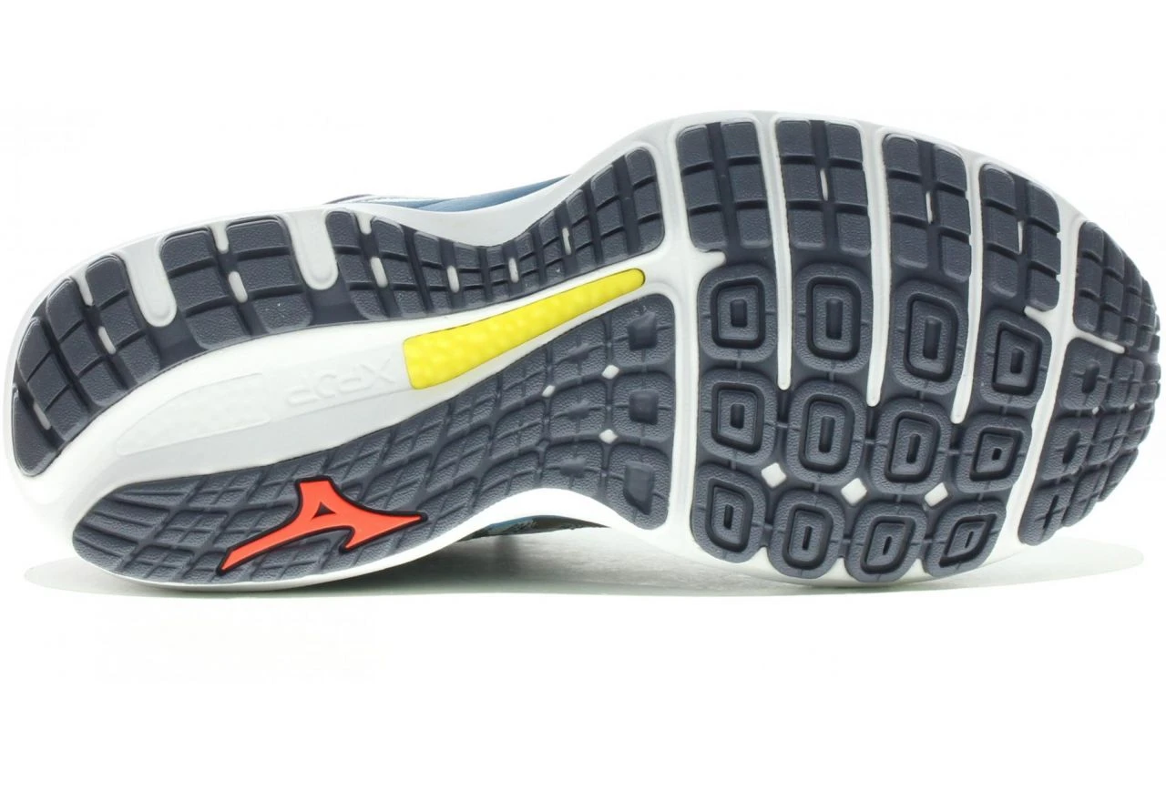 MIZUNO WAVE SKY 4 BLEUE CIEL ET ROUGE Chaussures De Running Homme