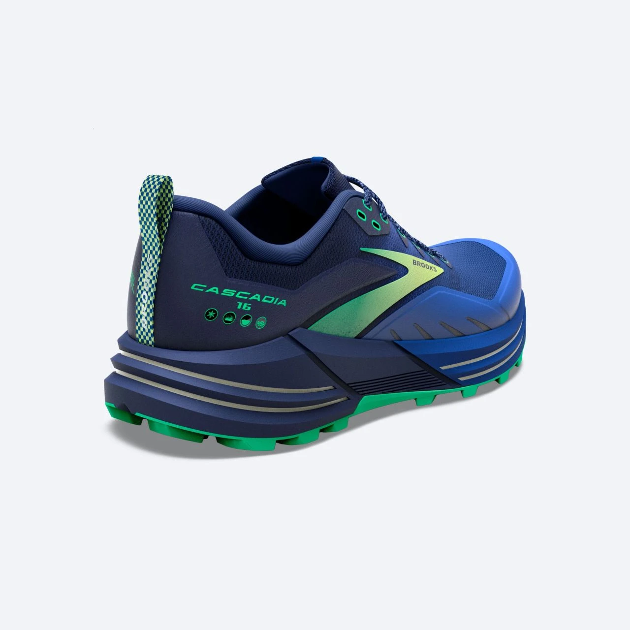 BROOKS CASCADIA 16 SURF THE WEB ET GREEN Chaussures De Trail