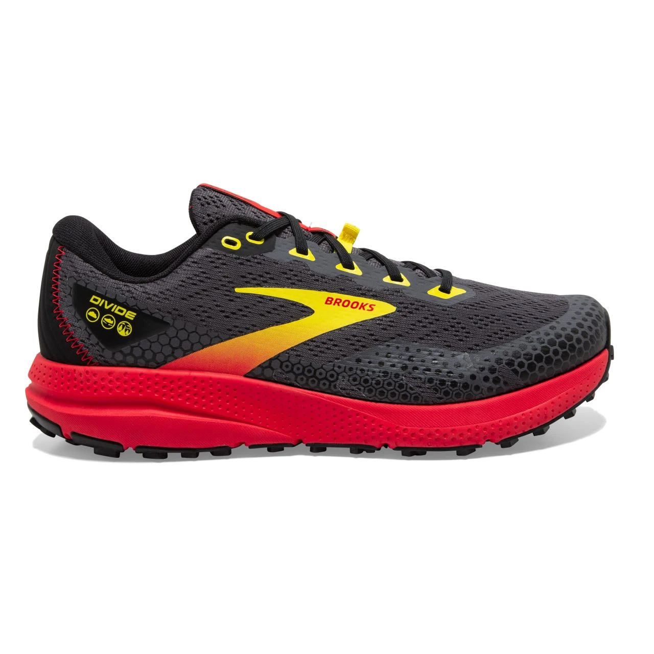 BROOKS DIVIDE 3 NOIRE ET ROUGE Chaussures De Trail 2 BROOKS DIVIDE 3 NOIRE ET ROUGE Chaussures De Trail – Image 2