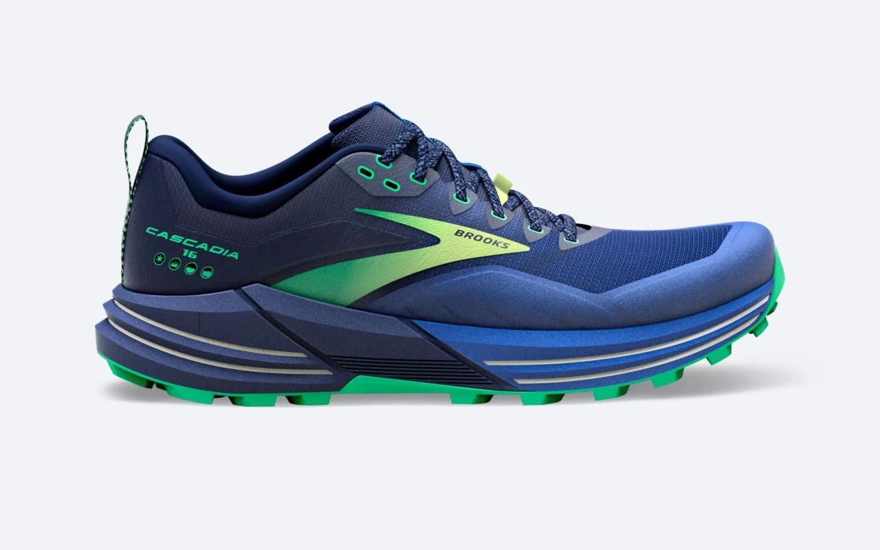 BROOKS CASCADIA 16 SURF THE WEB ET GREEN Chaussures De Trail – Image 2