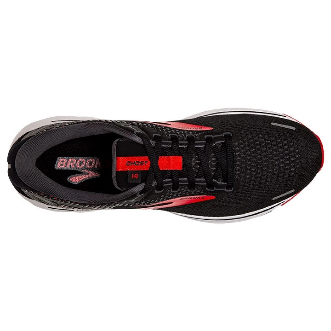 BROOKS GHOST 14 WIDE NOIRE ET ROUGE Chaussures Pour Pieds Larges – Image 3