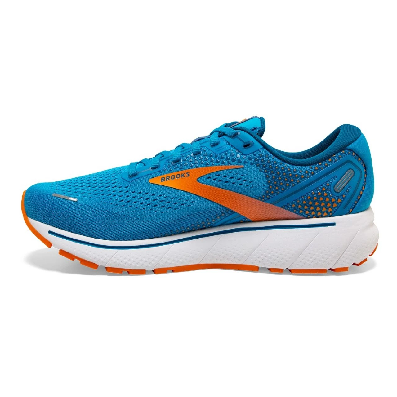 BROOKS GHOST 14 VIVID BLUE ET ORANGE Chaussures De Running 3 BROOKS GHOST 14 VIVID BLUE ET ORANGE Chaussures De Running – Image 3